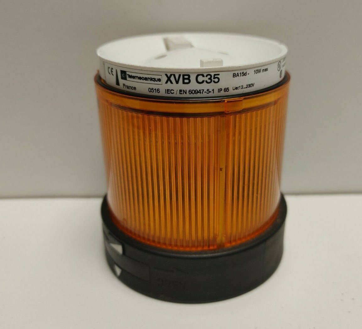 GUARANTEED! TELEMECANIQUE 12-230V 10W ORANGE/AMBER STACK LIGHT XVB-C35