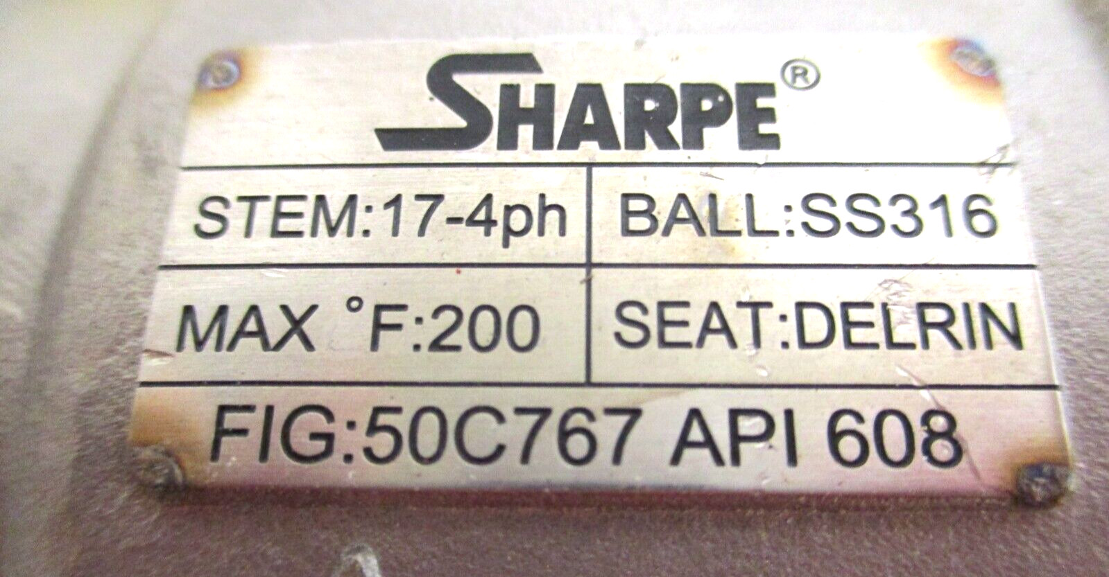 SHARPE , 50C767 , 2″ FNPT X 1-1/2″ BORE , SST BALL VALVE, 3000 WOG , SURPLUS