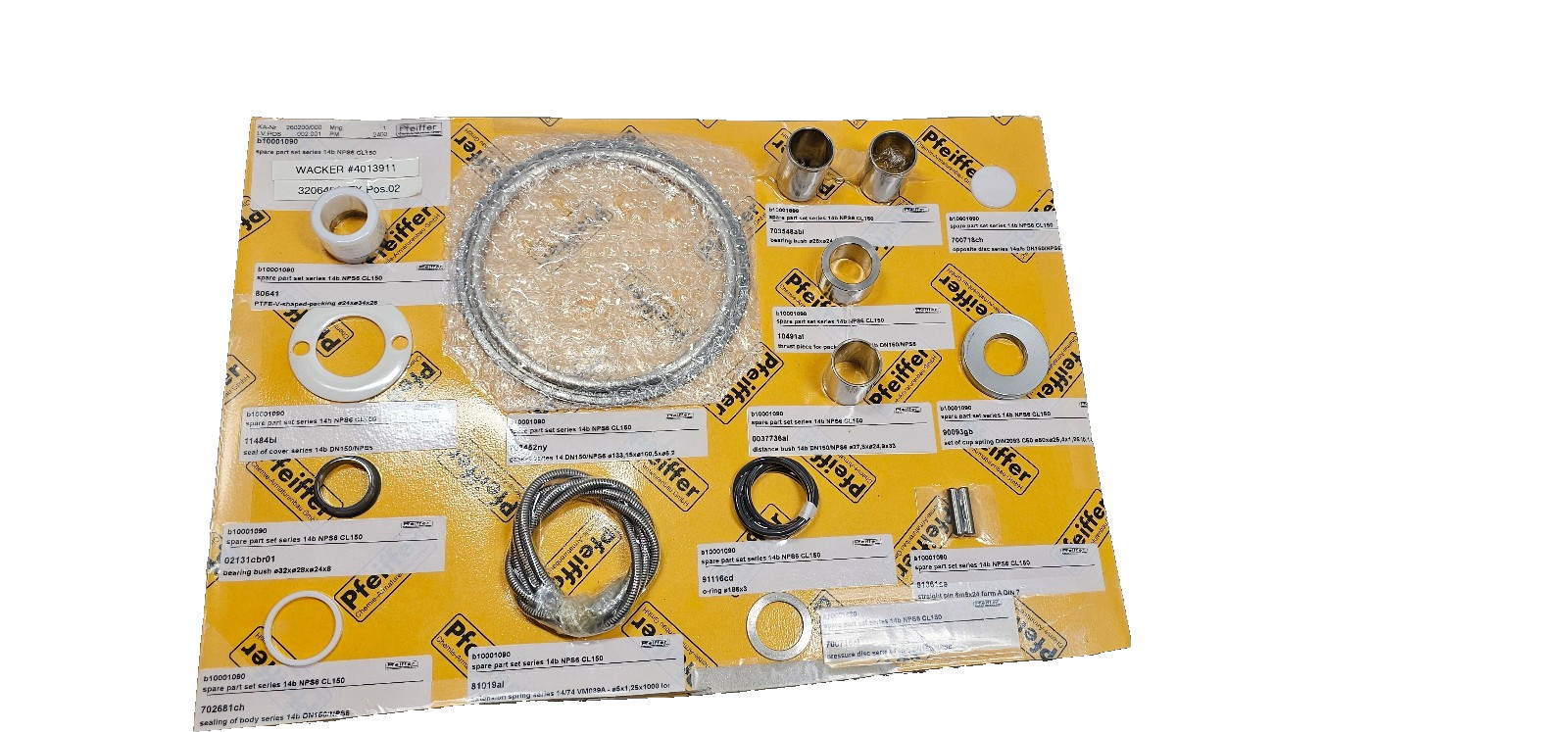 Pfeiffer B1001090 260200/000 Spare Part Set Series 14b NPS6 CL150, Gasket, Rings