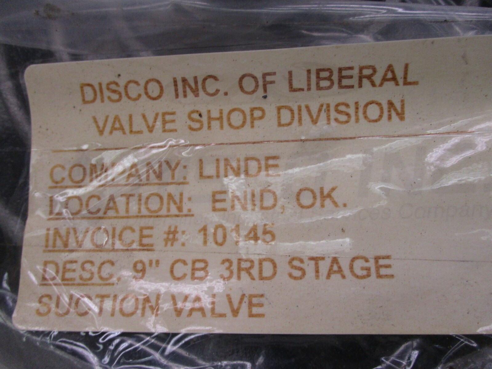 New Disco Inc. 9″ CB 3rd Stage Suction Valve A3520PAO