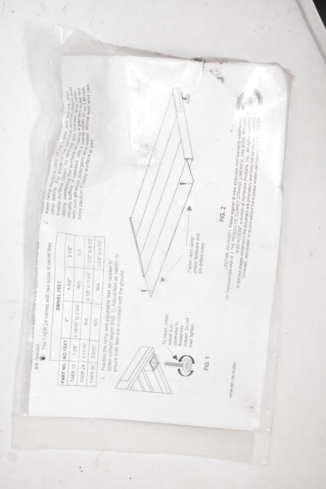 EZ-Access TAER24 Hardware Kit Bag 14136 For Adjustable Threshold Ramp Set