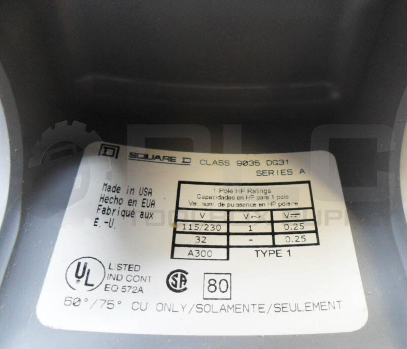 NEW SQUARE D 9035 DG31 /A TANK FLOAT SWITCH 115-230V 9035DG31 *READ*