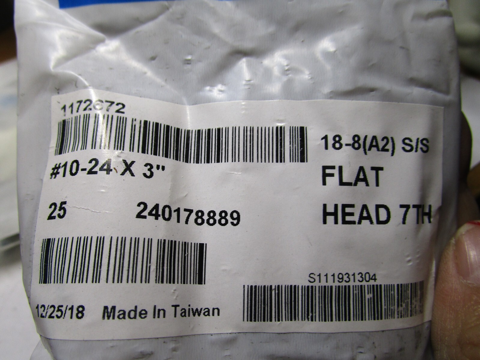 #10-24 x 3″ Phillips Flat Head Grade 18-8 Stainless Steel Machine Screw QTY 75