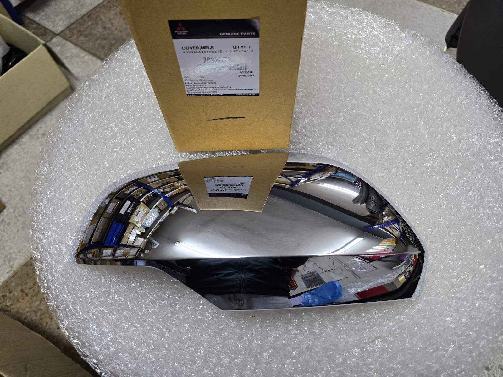 7632D716 RH SIDE CHROME WING MIRROR COVER FOR MITSUBISHI PAJERO SPORT