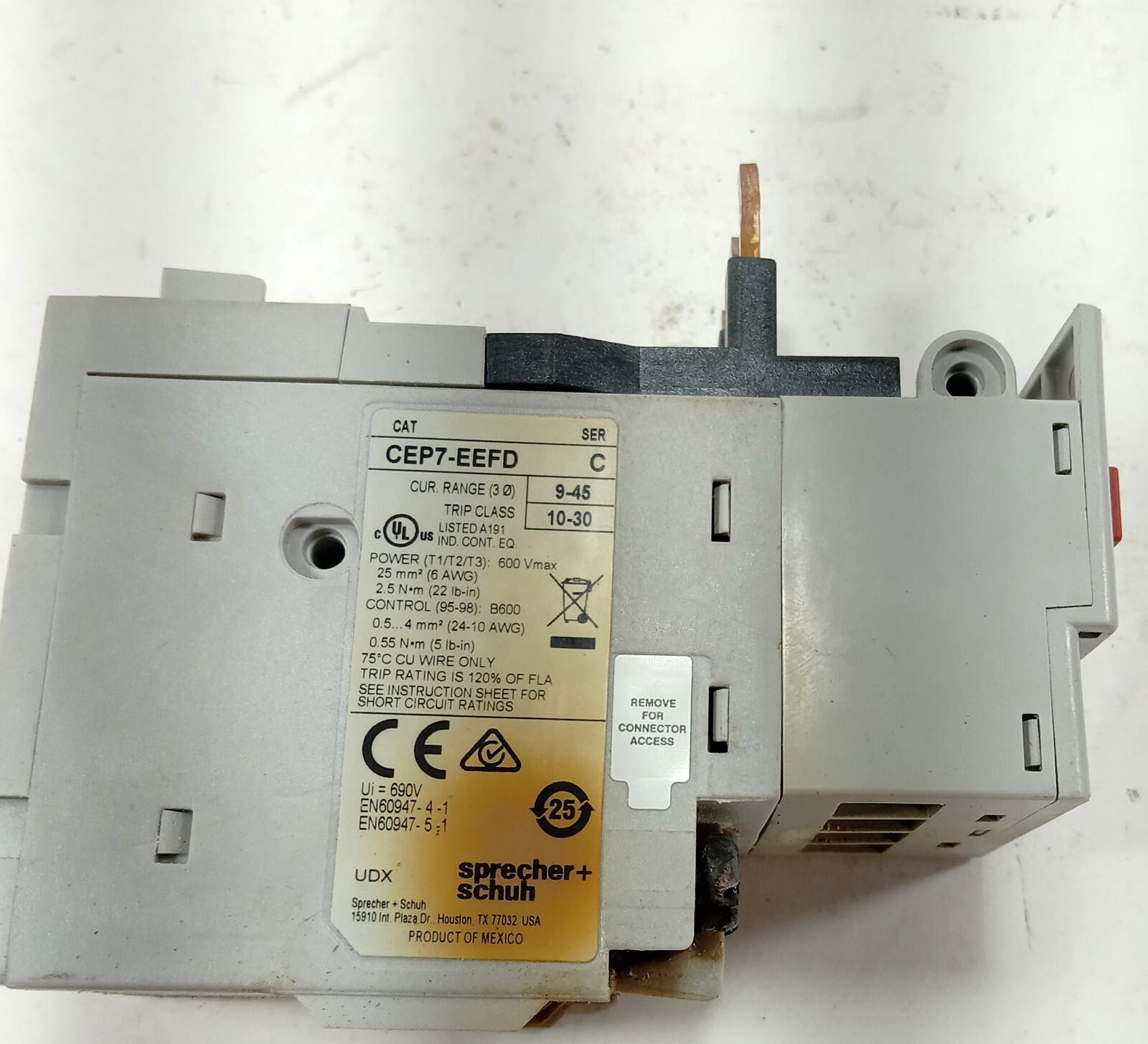 1 USED SPRECHER+SCHUH CEP7-EEFD SER C OVERLOAD RELAY ***MAKE OFFER***