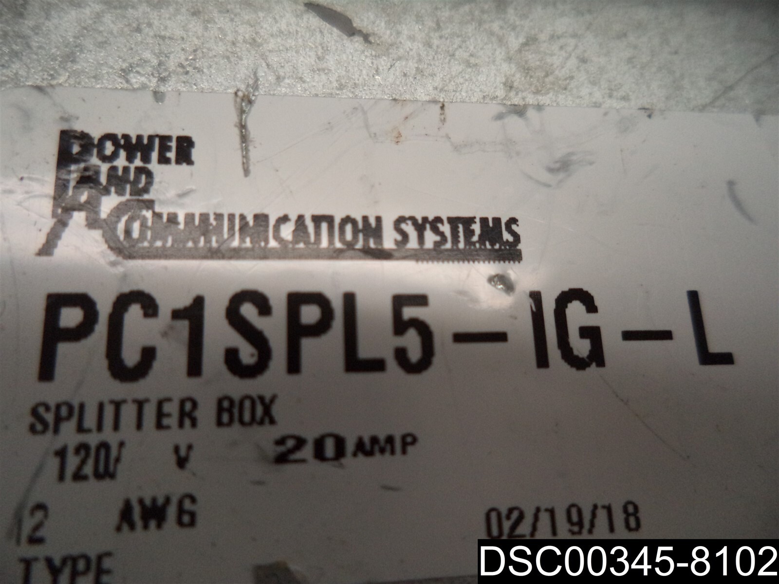 Power and Communication Sytems PC1SPL5-IG-L Splitter Module, 120V, 20AMP