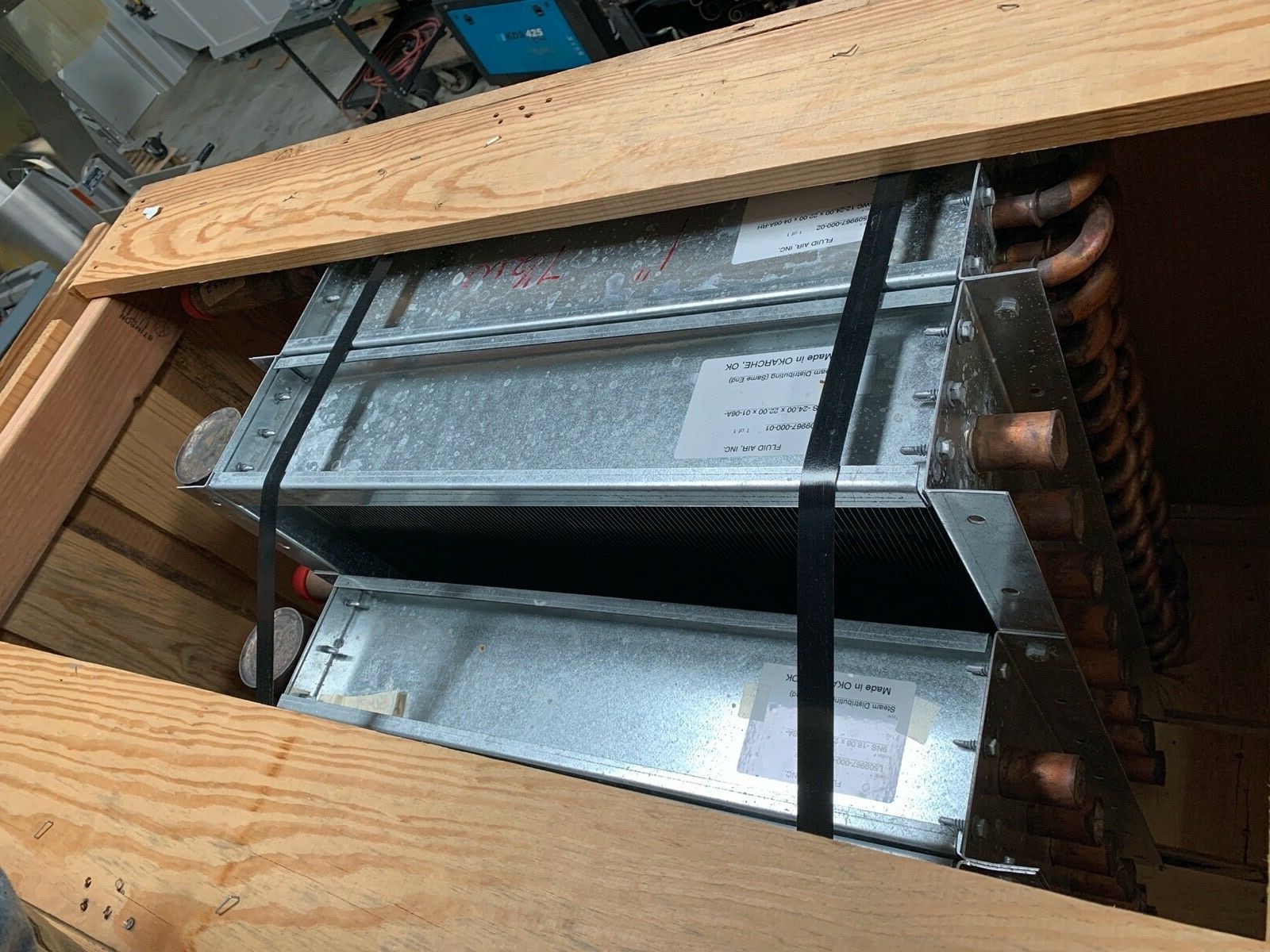Fluid Air Inc. Steam Distributing Heat Exchanger (9NS -24.00×22.00×01-06A)