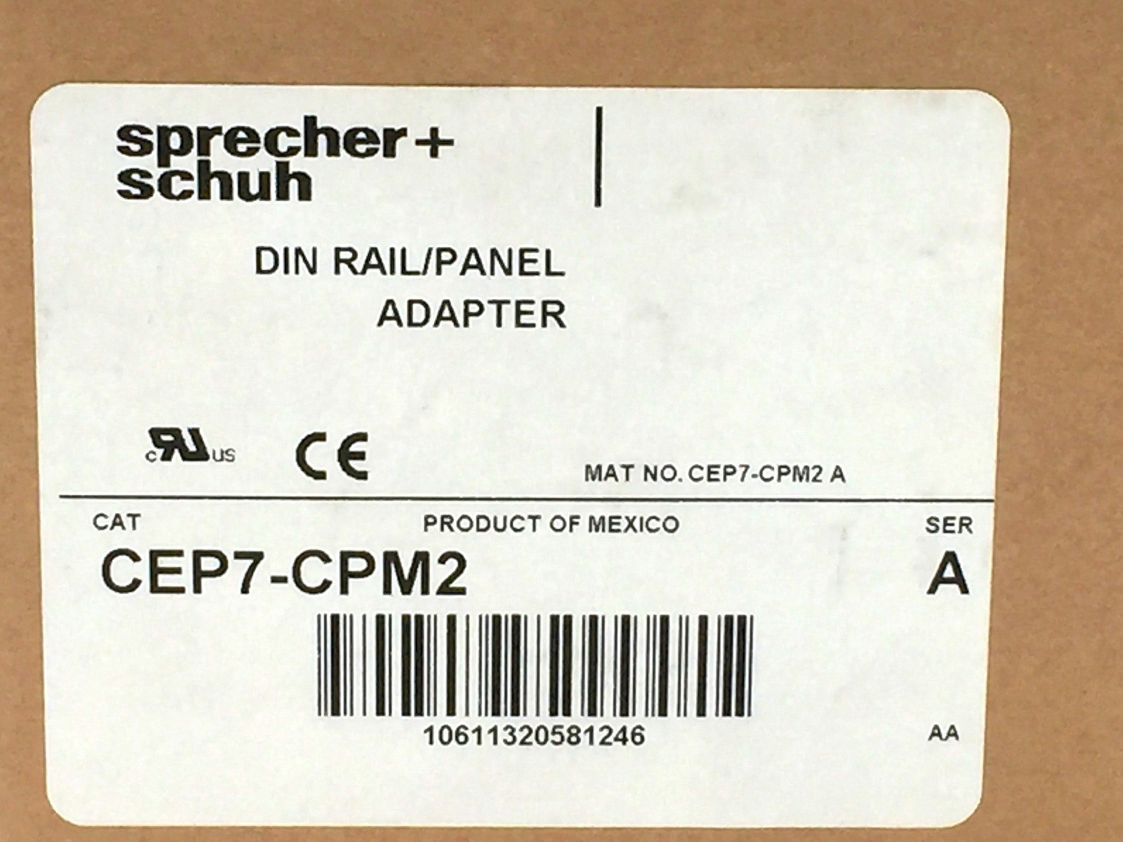 Sprecher + Schuh CEP7-CPM2 Din Rail / Panel Adapter