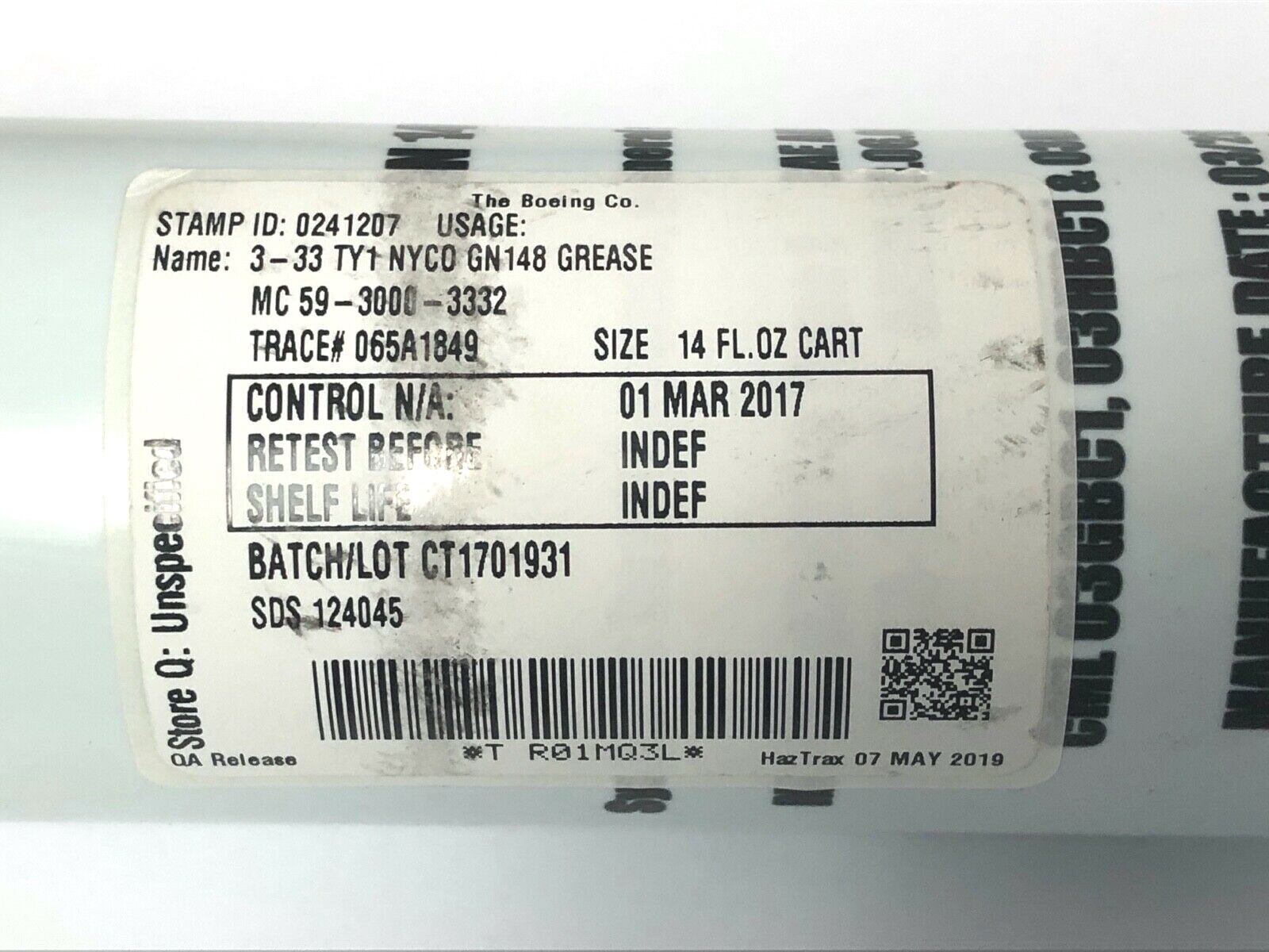 NYCO GN 148 GENERAL PURPOSE AIRCRAFT SYNTHETIC GREASE 0.4 KG CARTRIDGE