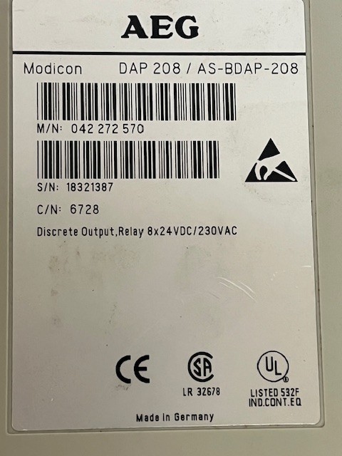 AEG MODICON DAP 208 / AS-BDAP-208, M/N 042 272 570