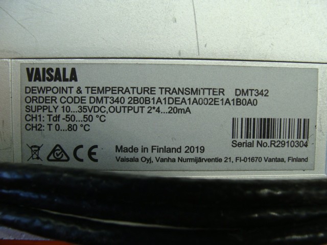 VAISALA DEWPOINT & TEMPERATURE TRANSMITTER DMT342 10-35VDC