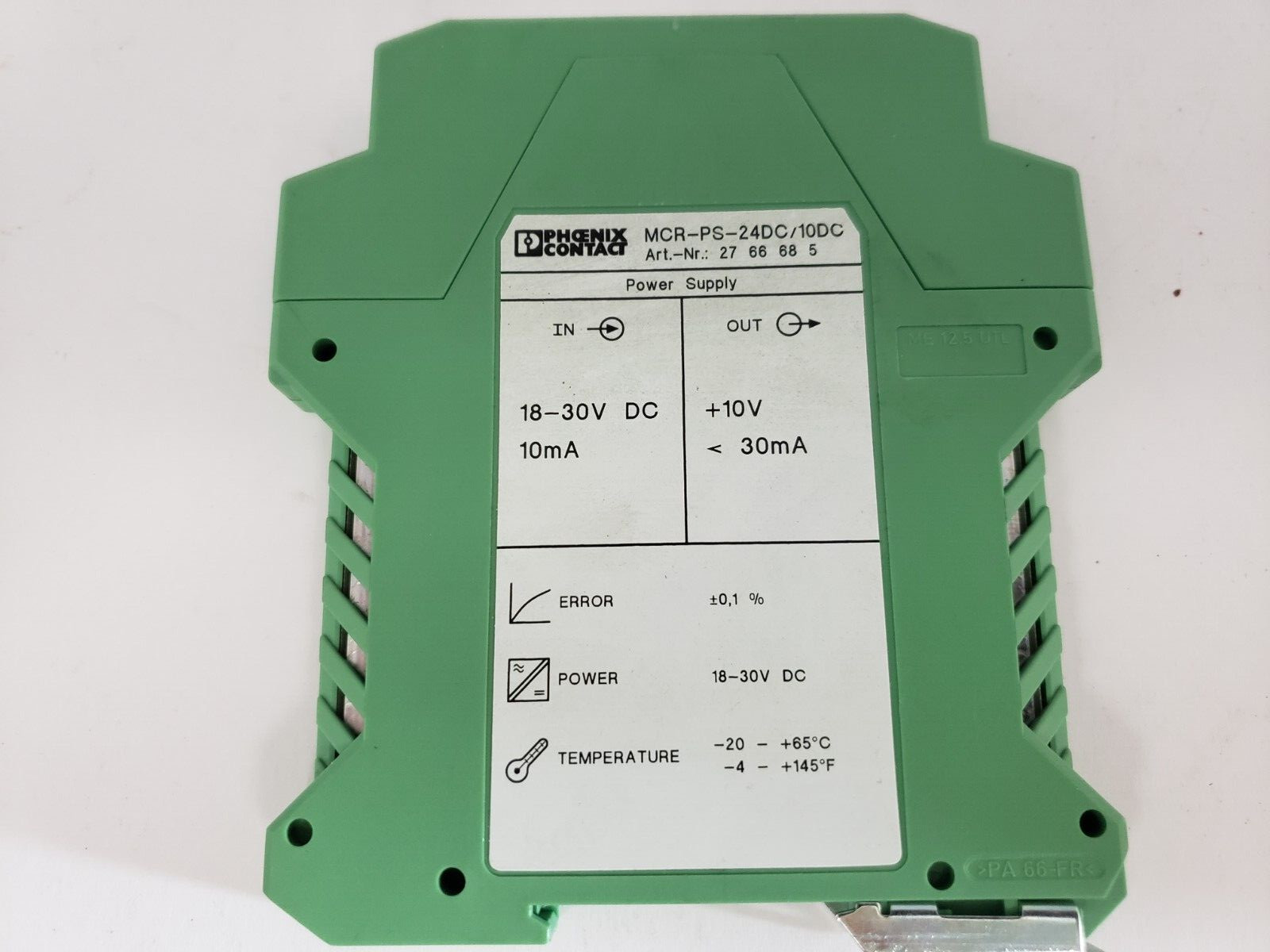 PHOENIX CONTACT MCR-PS-24DC/10DC POWER SUPPLY 18-30VDC 10V NIB