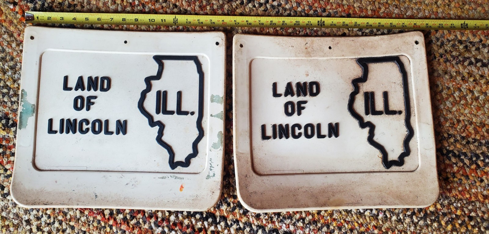 Pair Of Vintage Truck Trucker ” Land Of Lincoln” ILL Illinois Mud Flaps