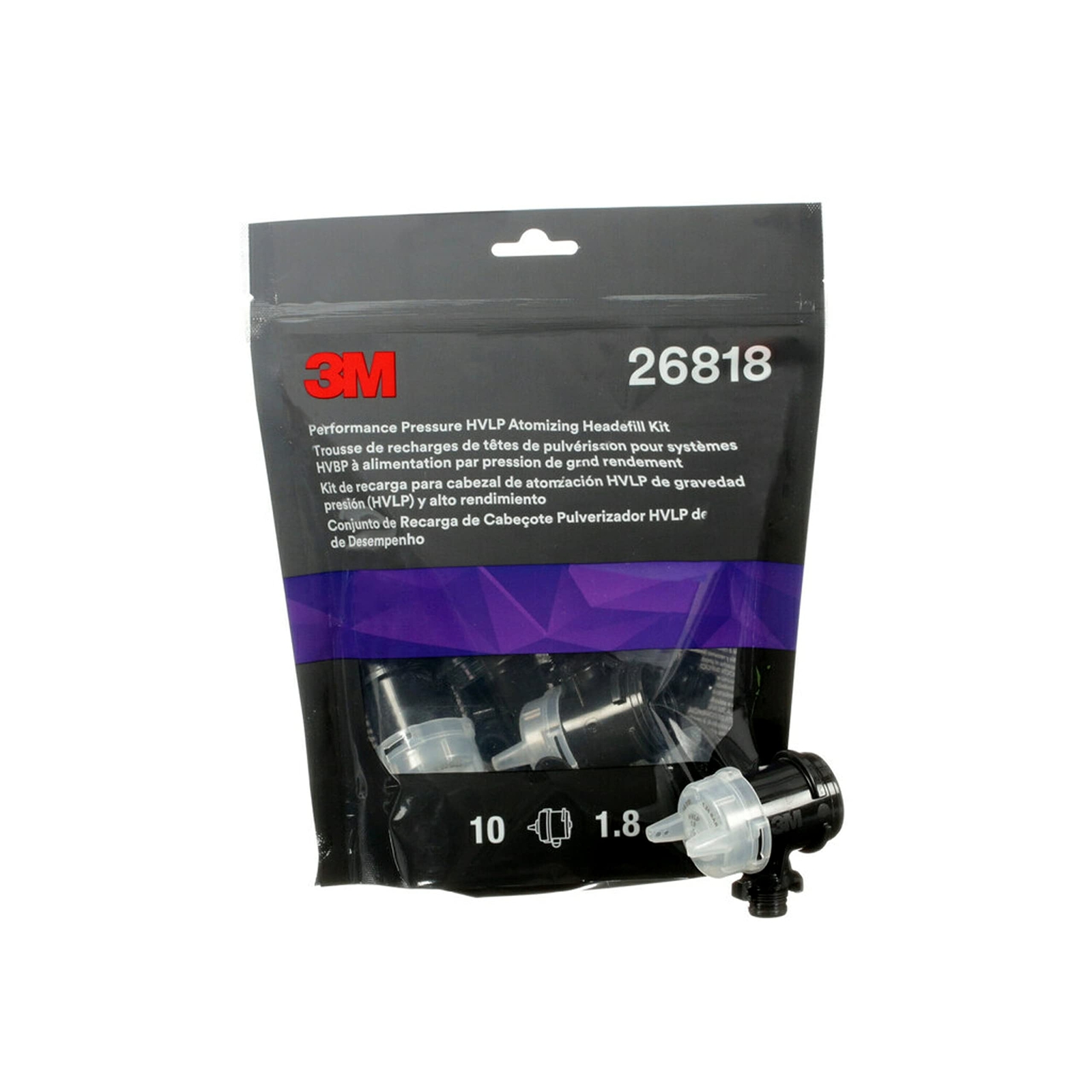 3M Permance Pressure HVLP Atomizing Head Refill Kit 26818 Size 1.8 Clear