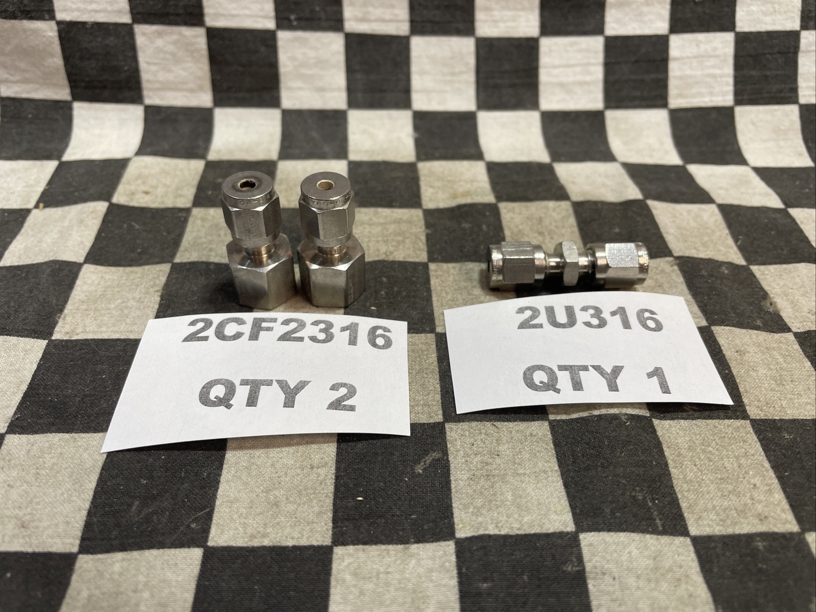 HOKE 2CF2316 & 2U316, FEMALE ADAPTER & UNION 1/8″, LOT OF 3 SHIPSAMEDAY#J21