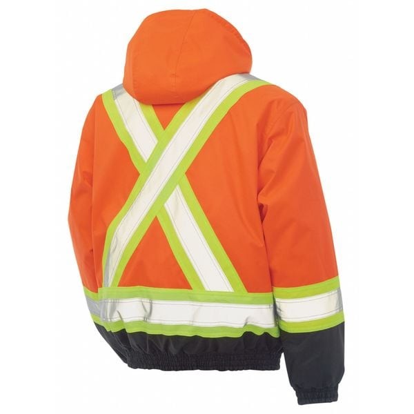 Tough Duck S41321 Men’s Hi-Vis 3-In-1 Safety Bomber Jacket, 300D Poly Oxford