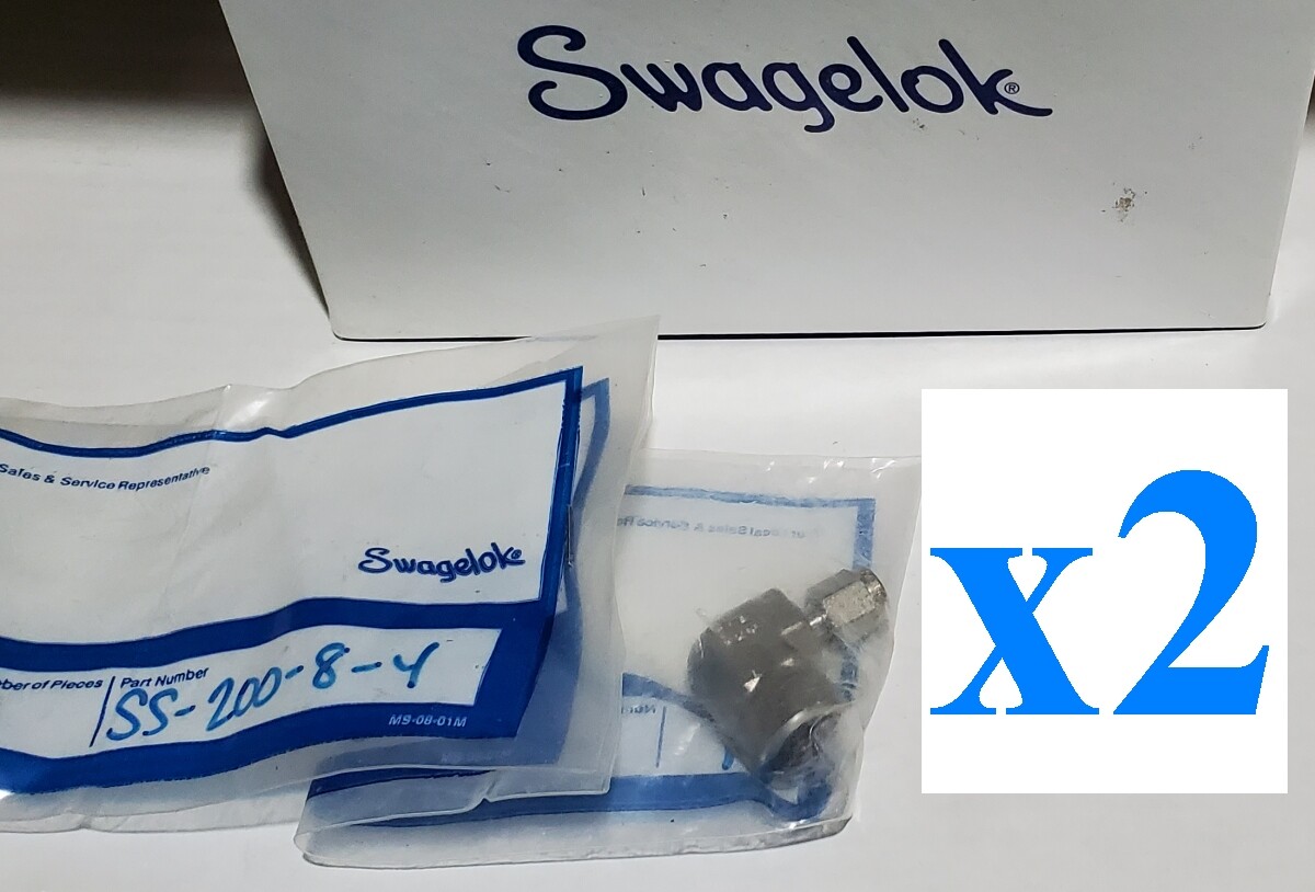 x2 NEW Swagelok SS-200-8-4 SS Elbow, 1/8 in. Tube OD x 1/4in Female NPT Fitting