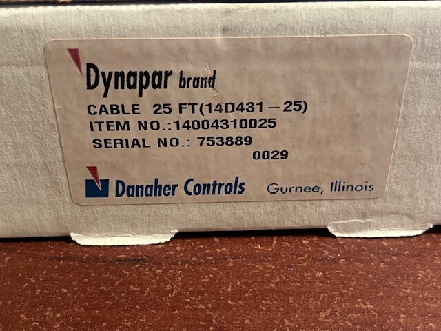 Dynapar Cable 14D431-25 25FT Encoder Cable NEW