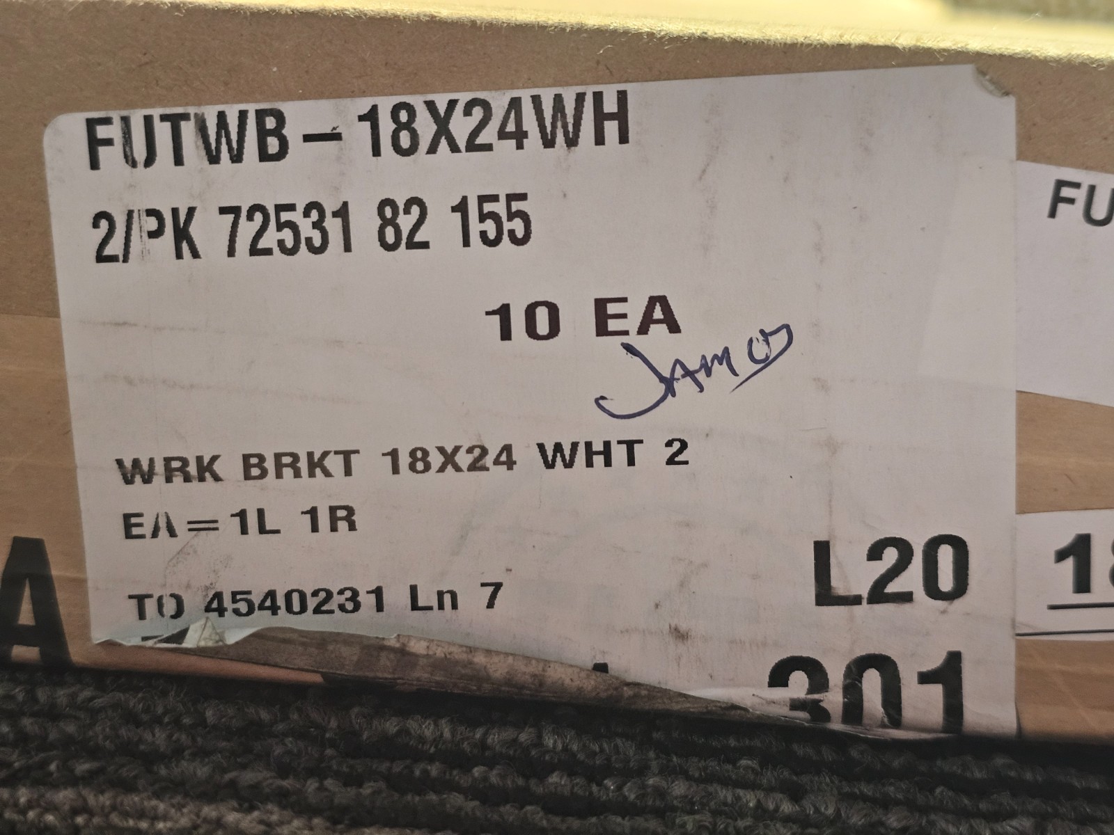 (QTY 1 PAIR) Heavy Duty Workstation-Countertop Bracket 18″ x 24″ 1000lb Load Cap