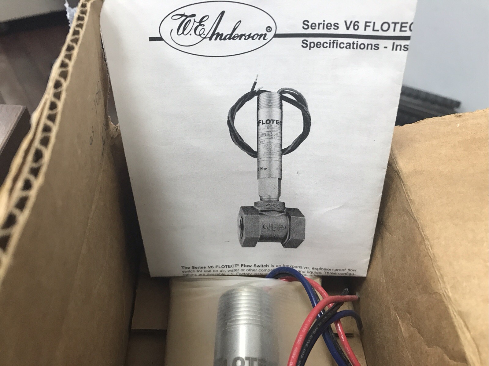 Dwyer W.E. Anderson V6eps-S-S-3-S Liquid Flow Switch V6 FLOTECT 119019-05 A10AE