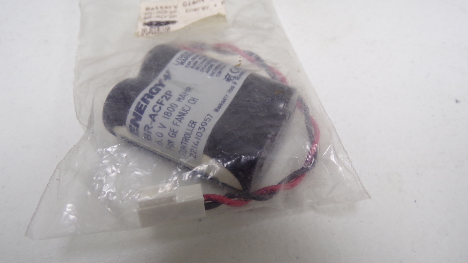 Battery Energy BR-ACF2P 6.0V 1800mAHr GE Fanuc/CH 2214103957 *FREE SHIPPING*
