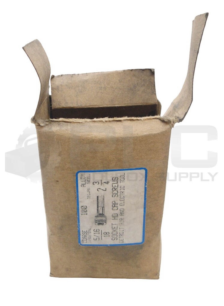 BOX OF 100 NEW DETROIT AIR ELECTRIC TOOL 5/16-18 SOCKET HEAD CAP SCREWS, 2-3/4″