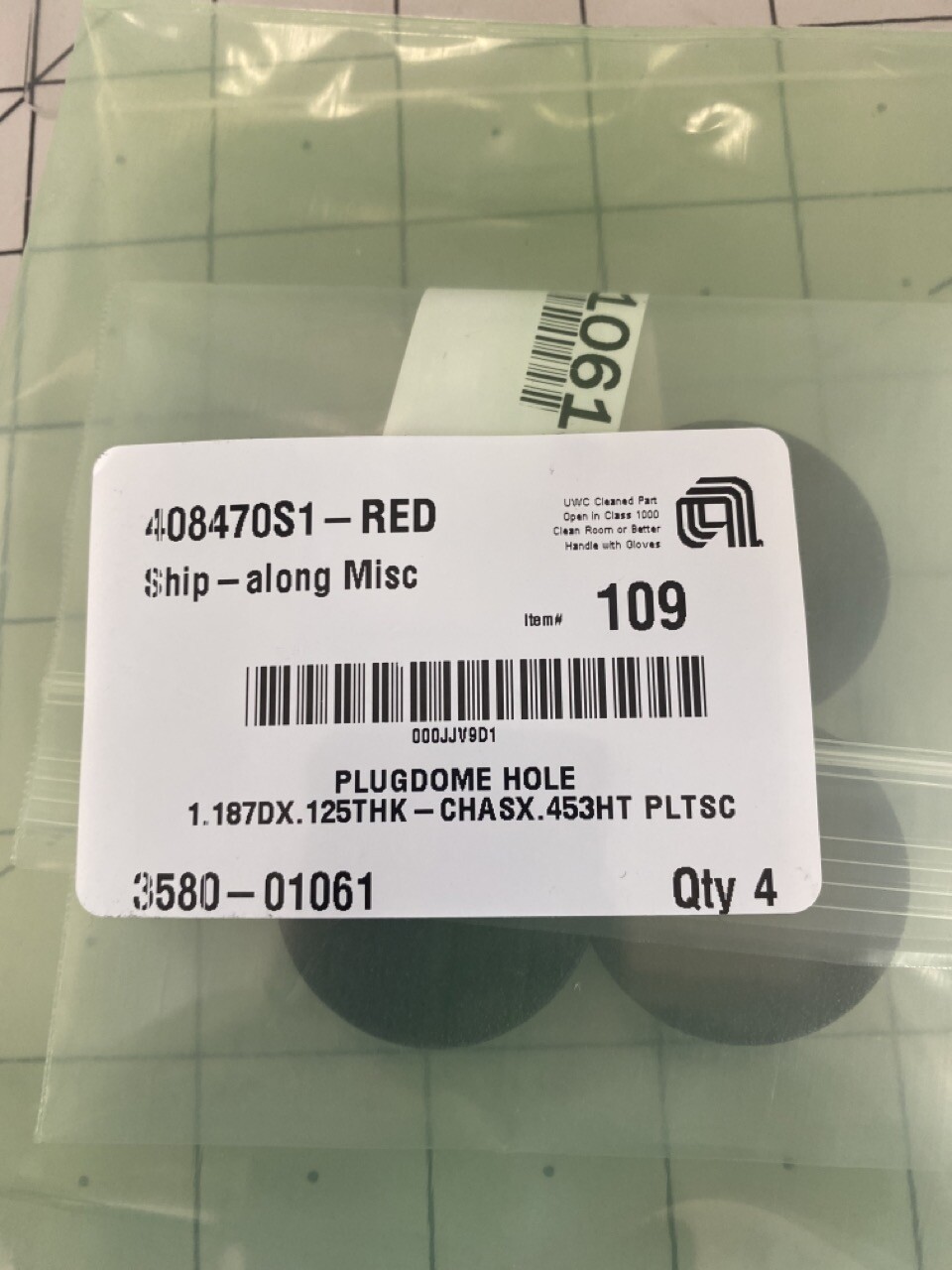 Applied Materials Plug Dome Hole PN: 3580-01061