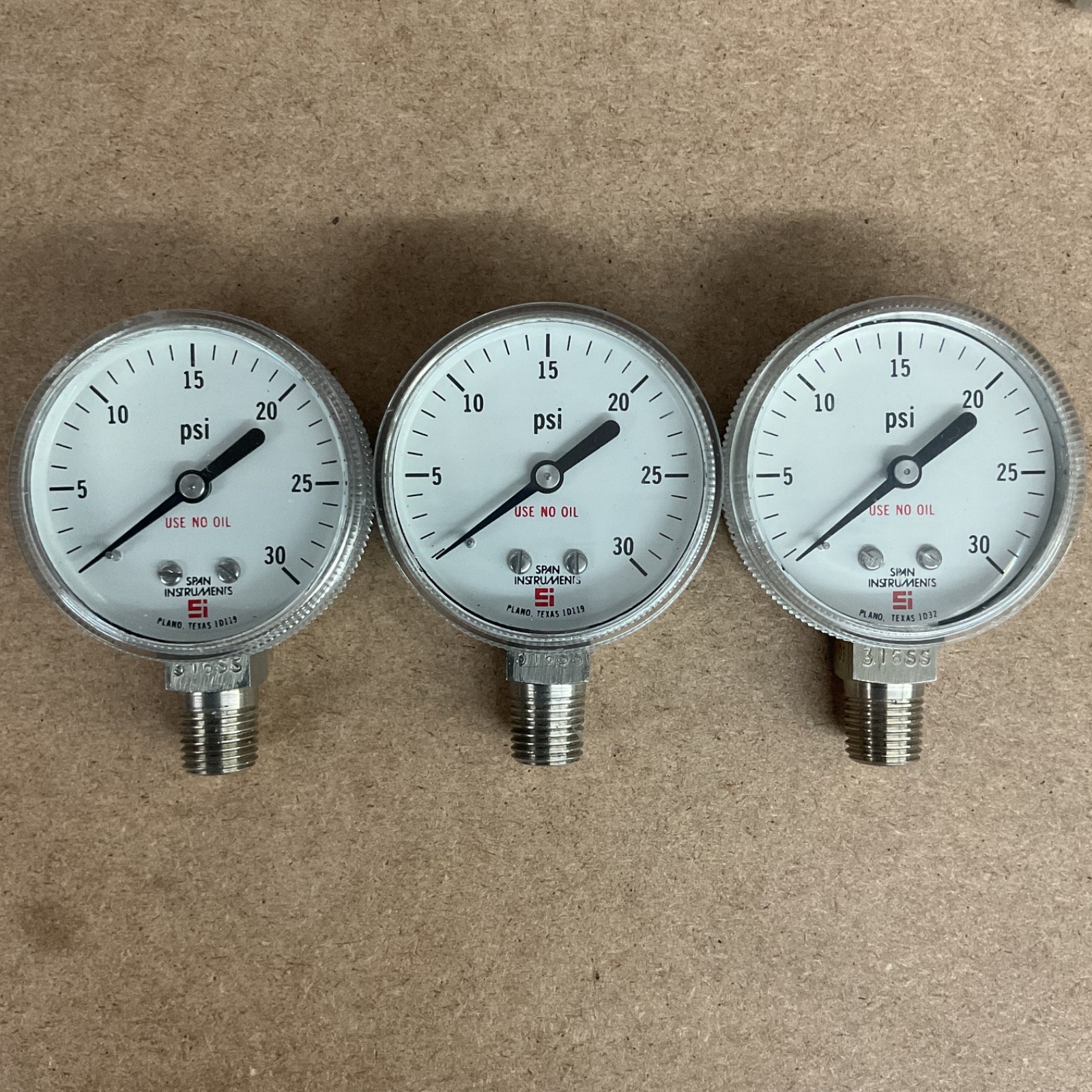 Pressure Guage Lot of 10 Ashcroft / U.S. Gauge USG / Span Instruments / Matheson