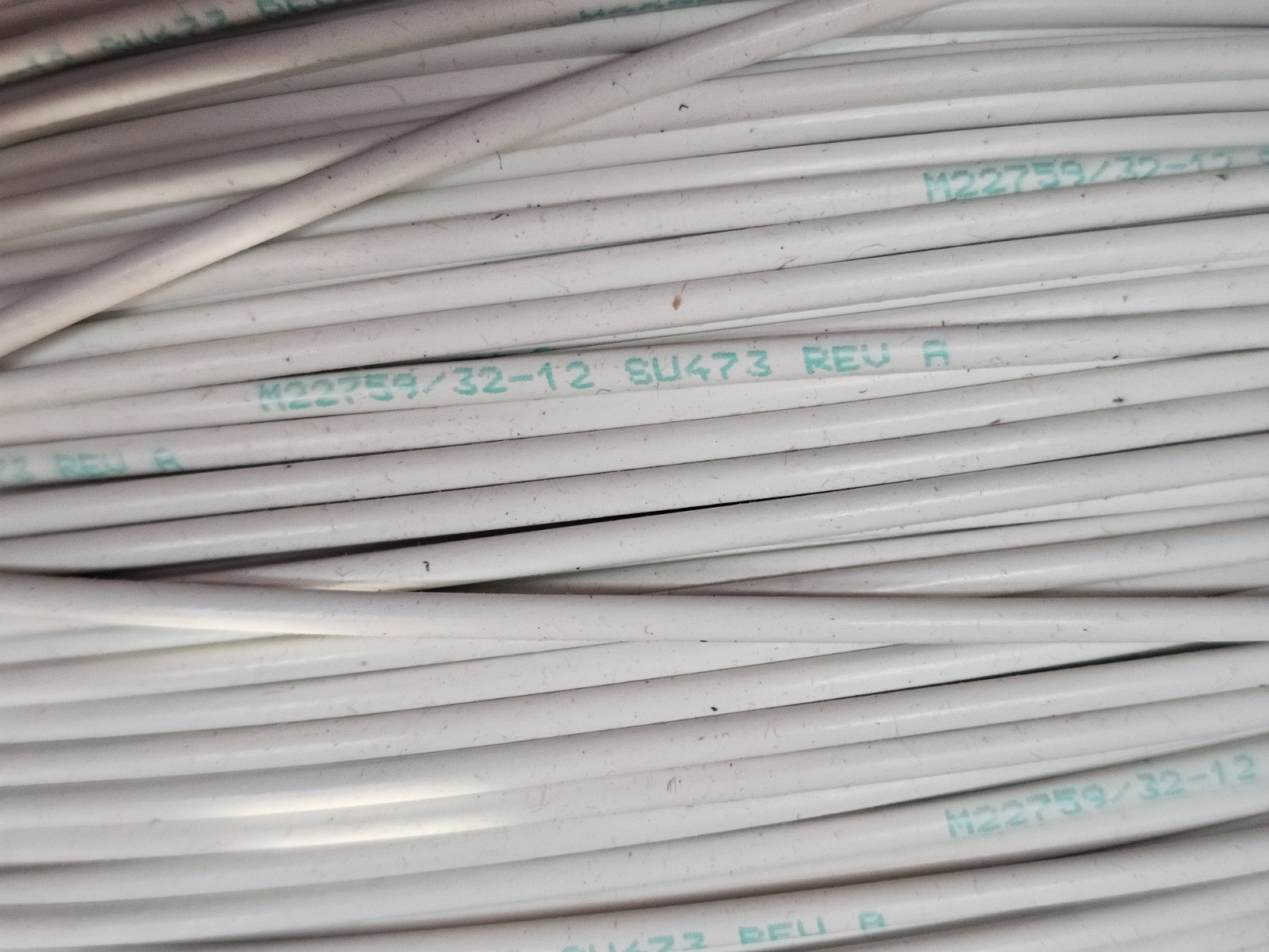 TE M22759/32-12 2000 ft.Tin Plated Copper, Cross Linked ETFE Jacketed Wire White
