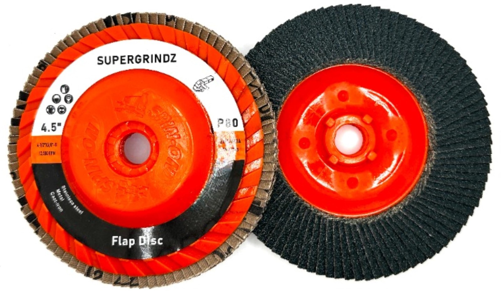 SuperGrindz 10 Pack 4-1/2″ x 5/8″-11 80 Grit Type 27 High-Density Zirconia…