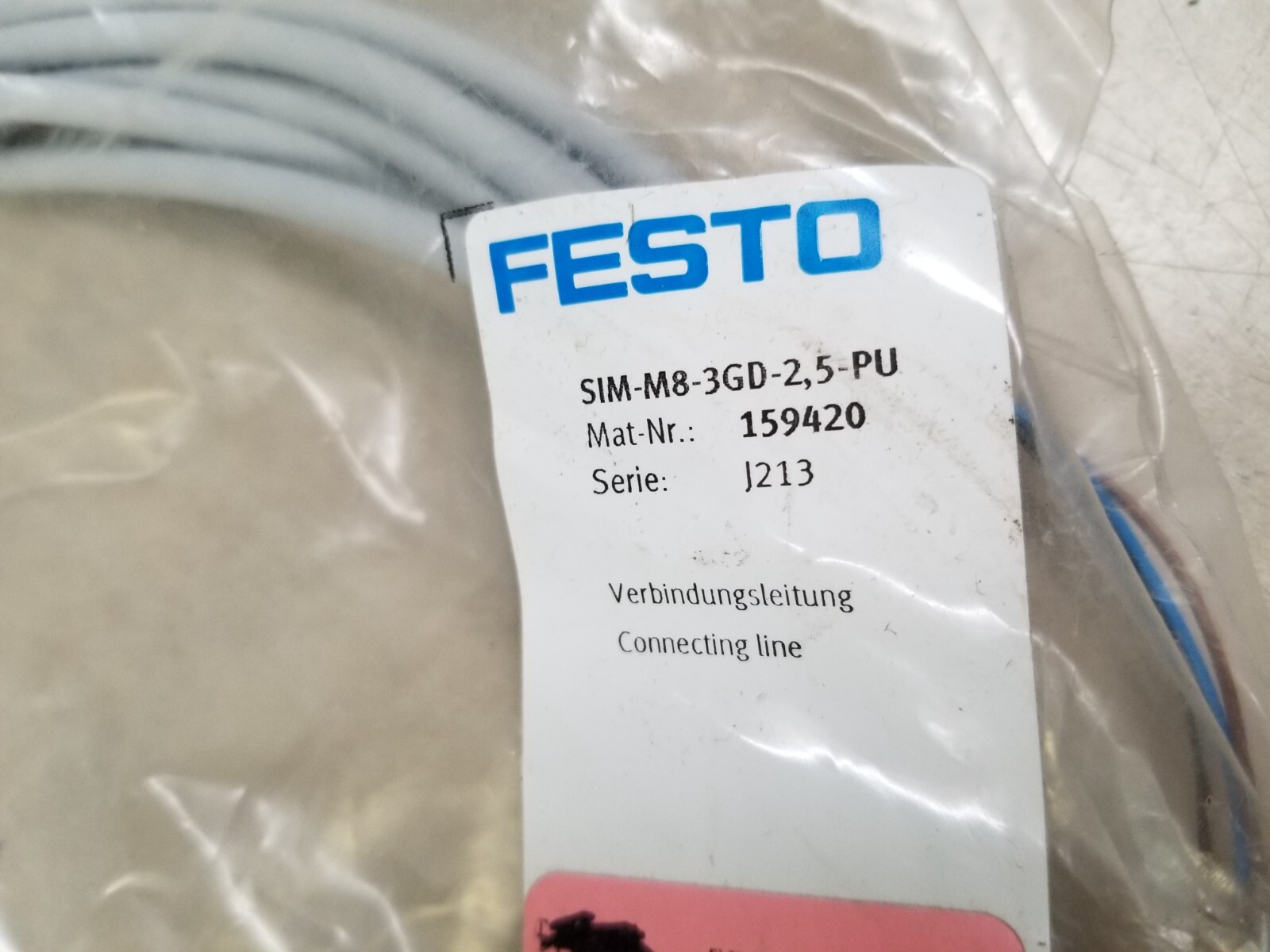 Festo 159420 Cable SIM-M8-3GD-2.5-PU 2,5