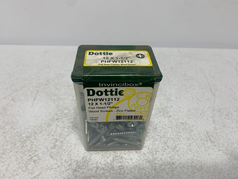Dottie PHFW12112 Wood Screw #12 1-1/2″ Flat Head Phillips Zinc Plated (lot of 10