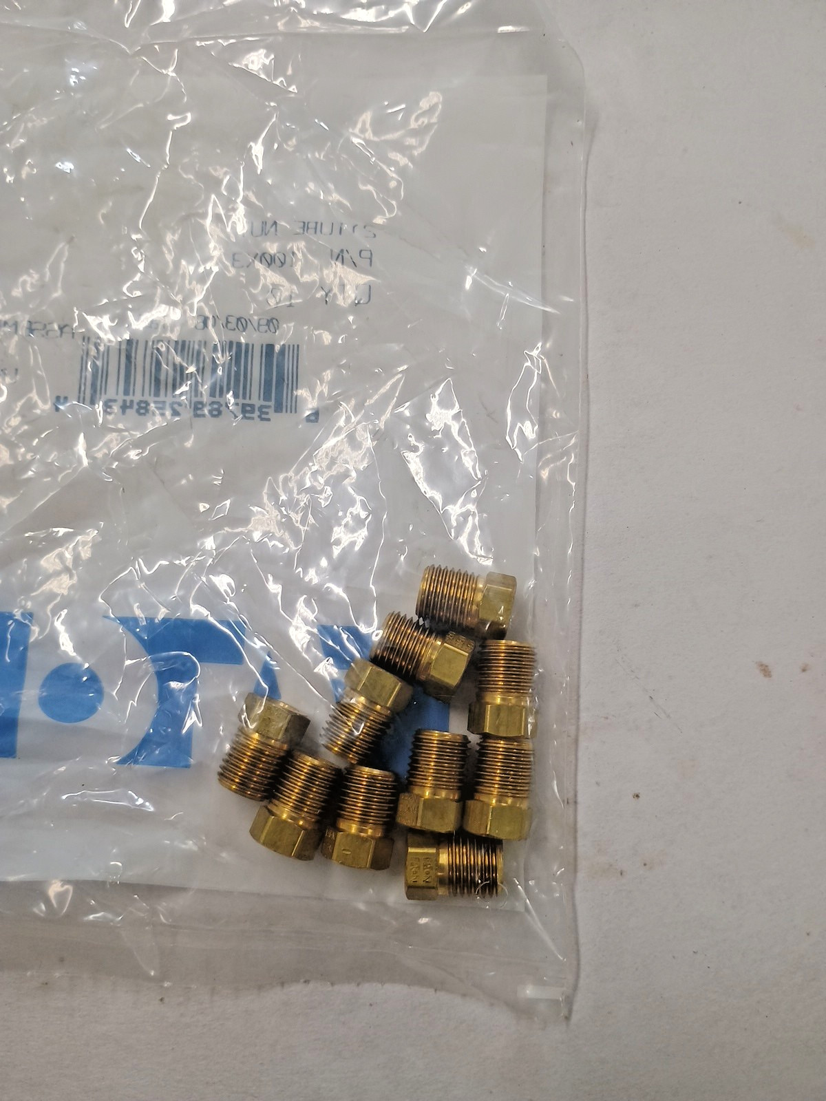 100 x .3 Flare Brass Tube Nut 3/16 OD 3/8-24 thread 9/16 OAL 1007060 QTY 10
