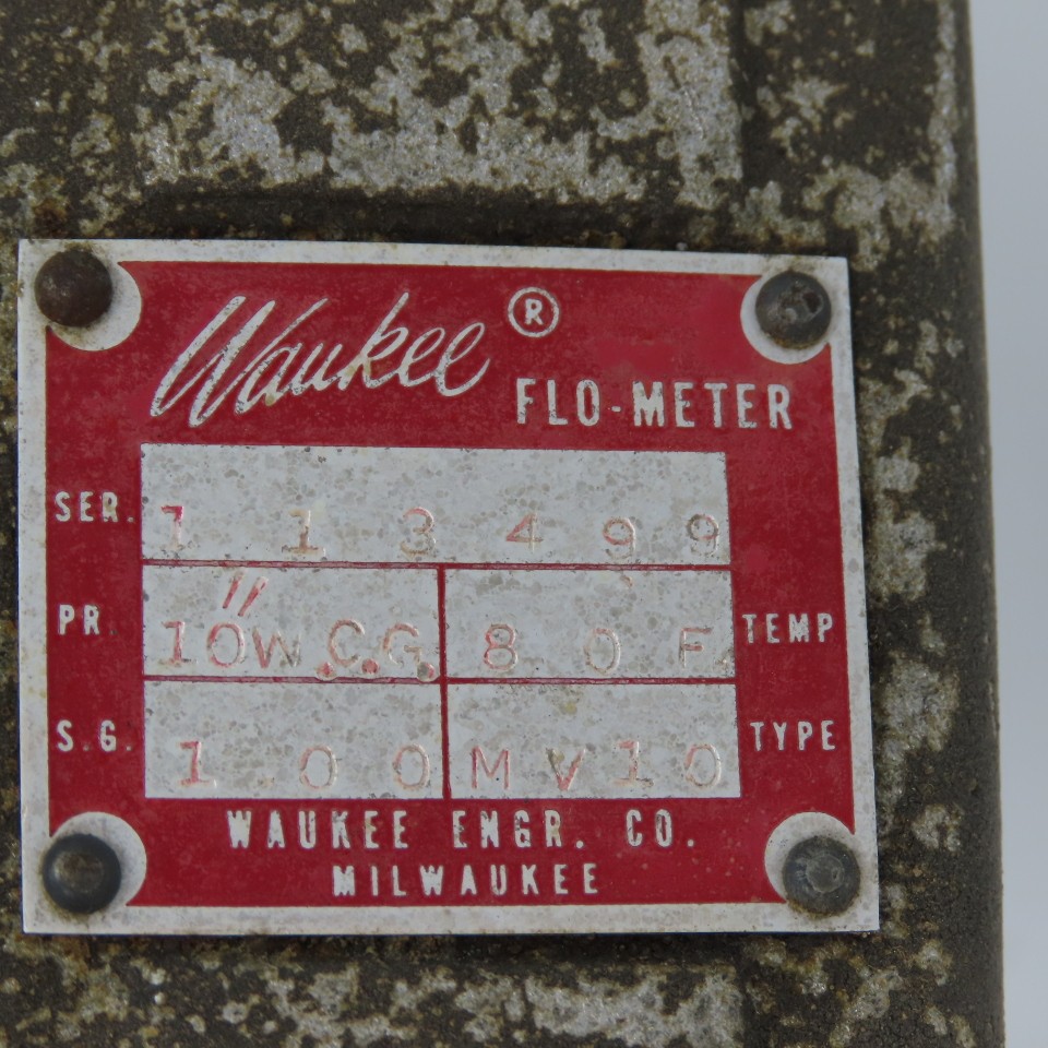 Waukee MV10 Flo-Meter Gas Flow Meter 80°F 10WCG SG 1.00 1-1/4″ NPT