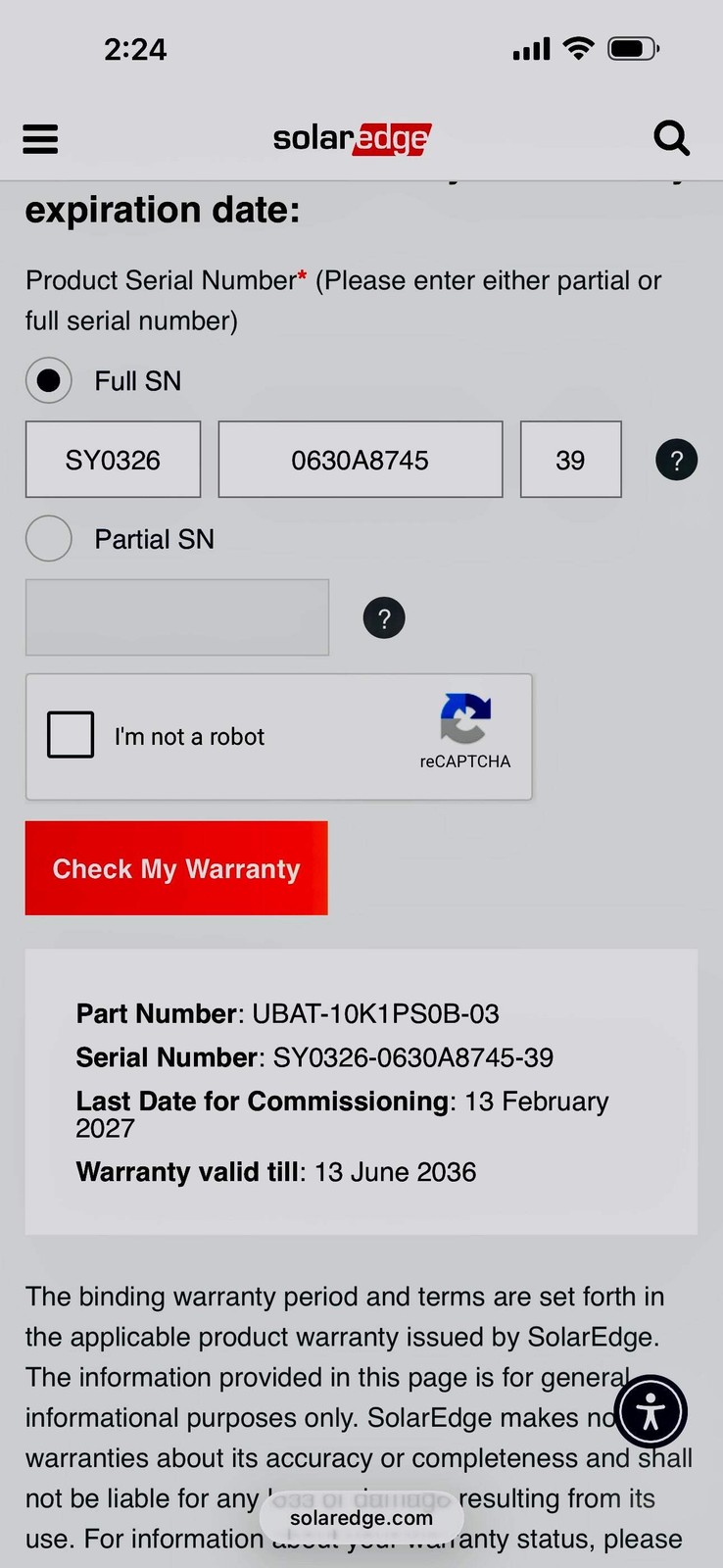 Pre-Owned Demo SolarEdge BAT-10K1P Lithium-Ion Battery Energy Storage System(203