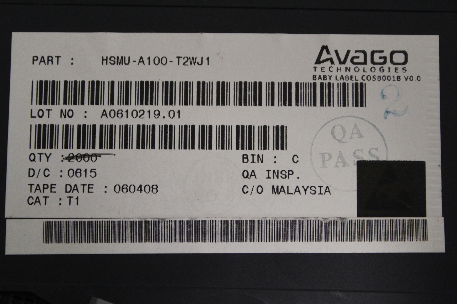Lot of (500+) New AVAGO HSMU-A100-T2WJ1 Orange LED Light