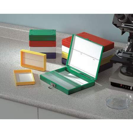 Heathrow Scientific Hs15994r Microscope Slide Box 100 Slotted Wh He