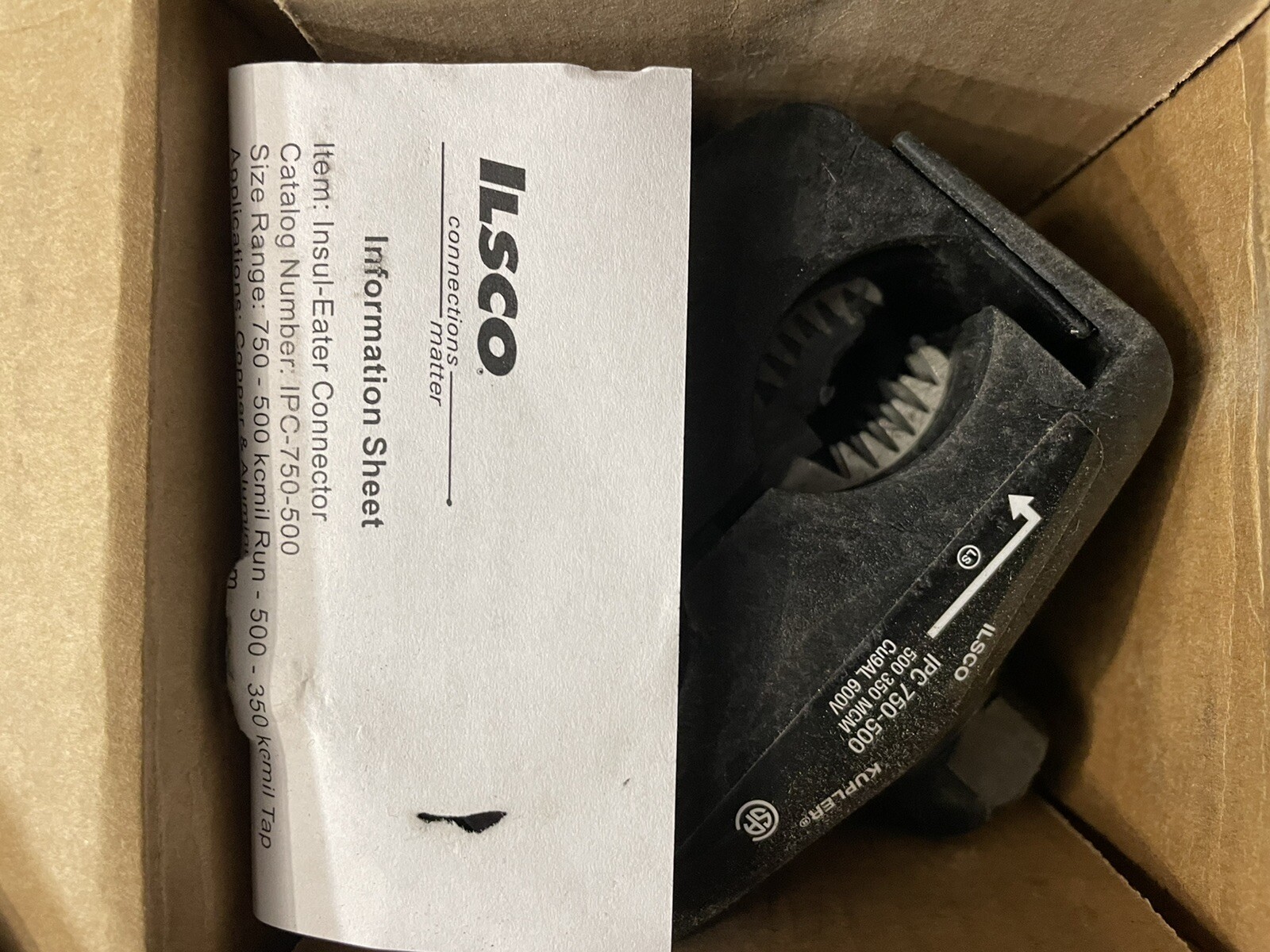 ILSCO IPC-750-500 600V Bolt Head 7/8″ X 7/8″