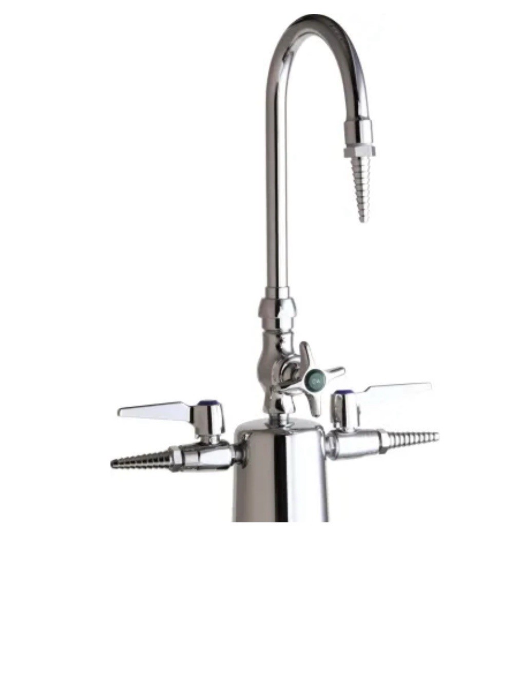 Chicago Faucets Single Hole Lab Faucet with Cross Handle, High Arch Vacuum Break