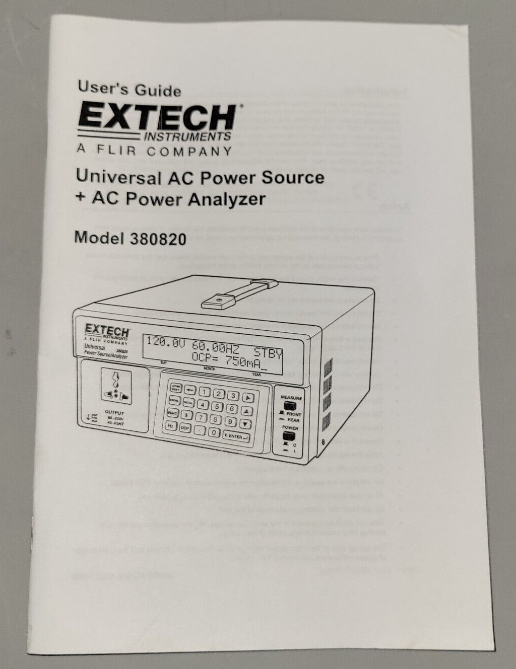 Extech Instruments Model 380820 Software CD and User’s Manual (C1)