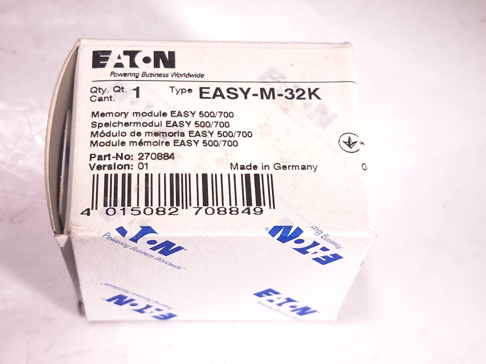 EATON MOELLER EASY-M-32K VERSION 01 MEMORY MODULE 600/700 270884 – 3 AVAILABLE