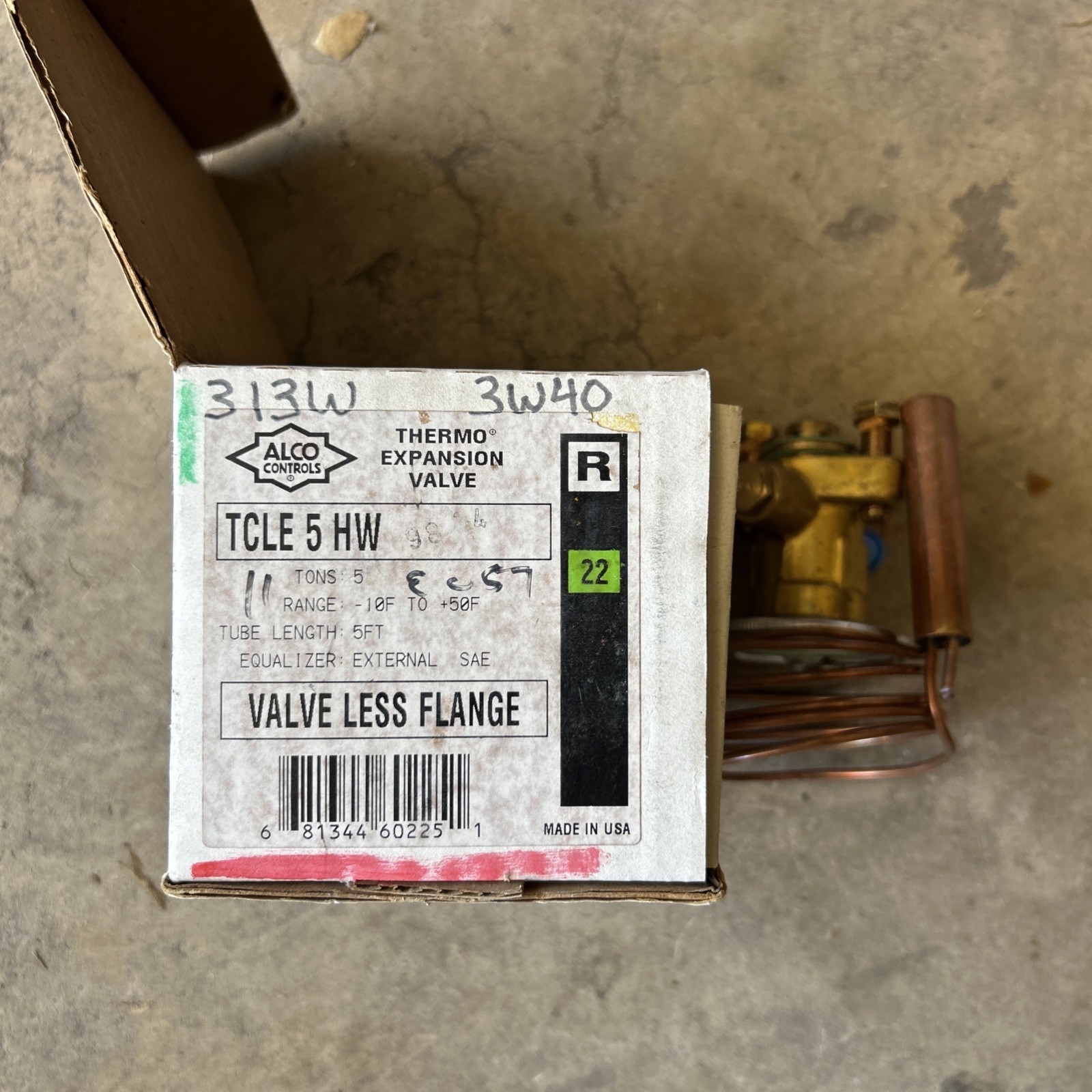Alco Controls Thermo Expansion Valve Valve Less Flange 5 Tons TCLE 5 HW NIB