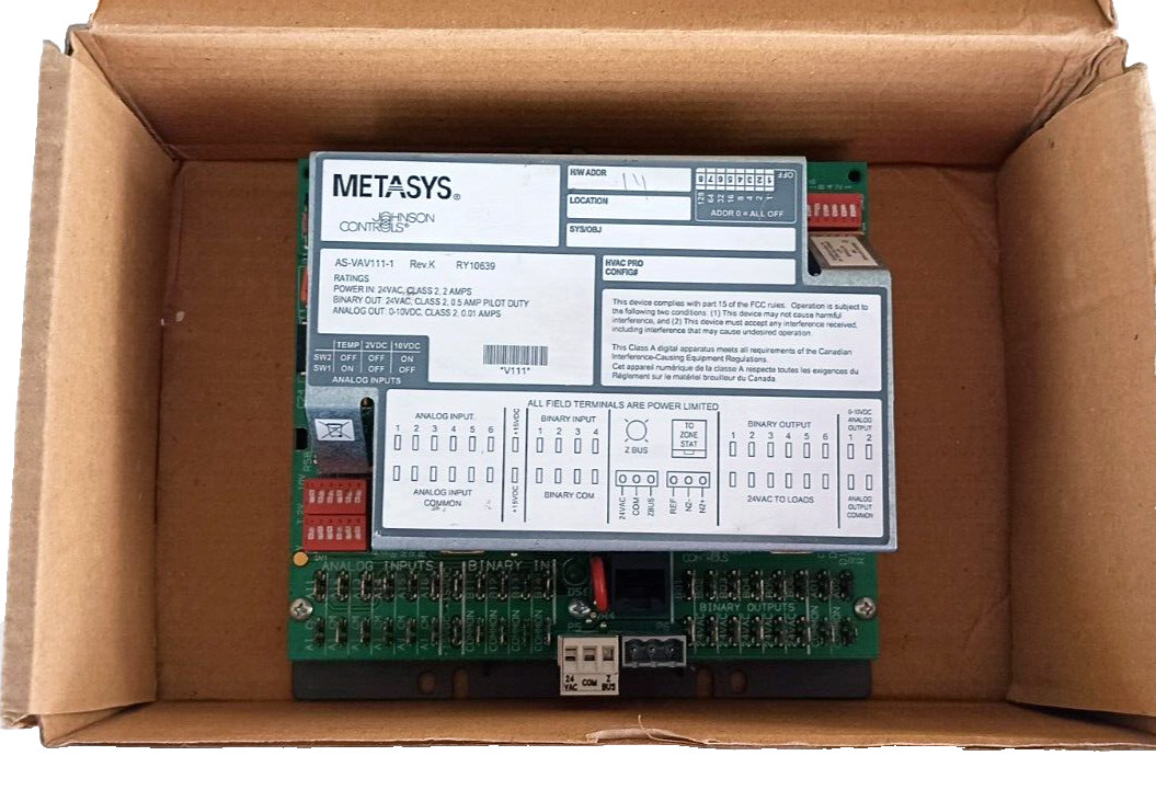 Metasys AS-VAV111-1 Variable Air Volume Digital Controller 24Vac