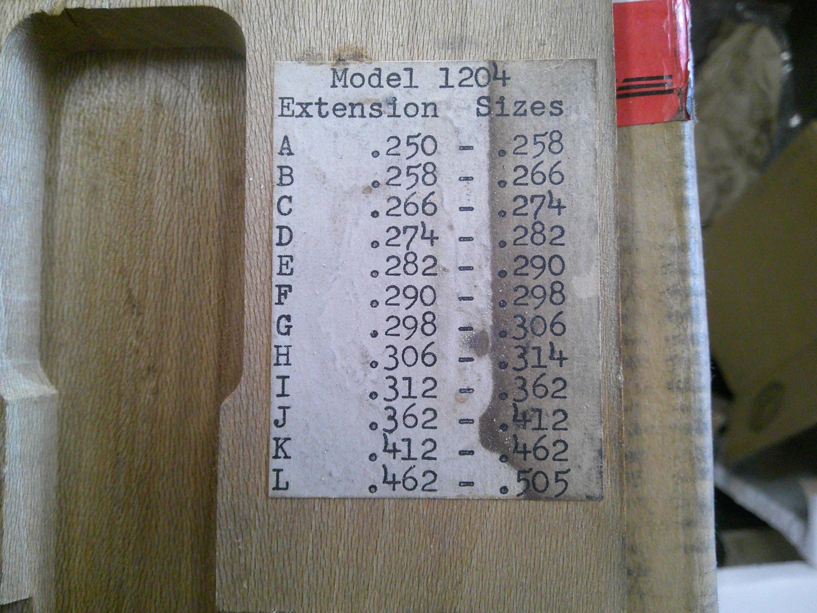 FEDERAL TEST MASTER 1204 nt sunnen VALVE GUIDE SMALL BORE GAGE