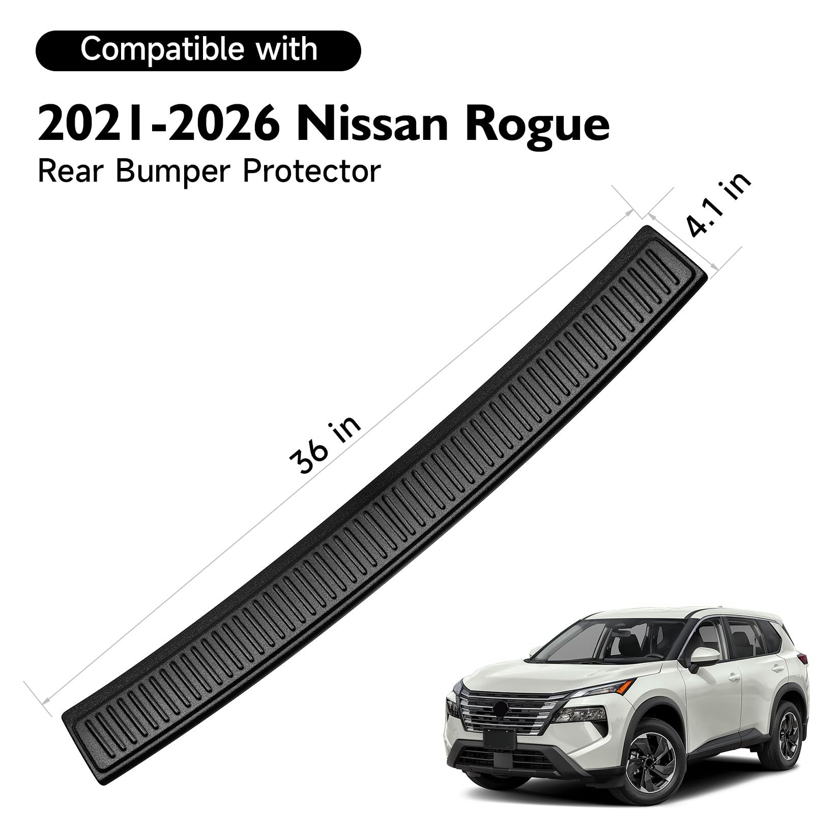 Nissan Rogue 2021-2026 Rear Bumper Protector ABS Matte Black Entry Guard