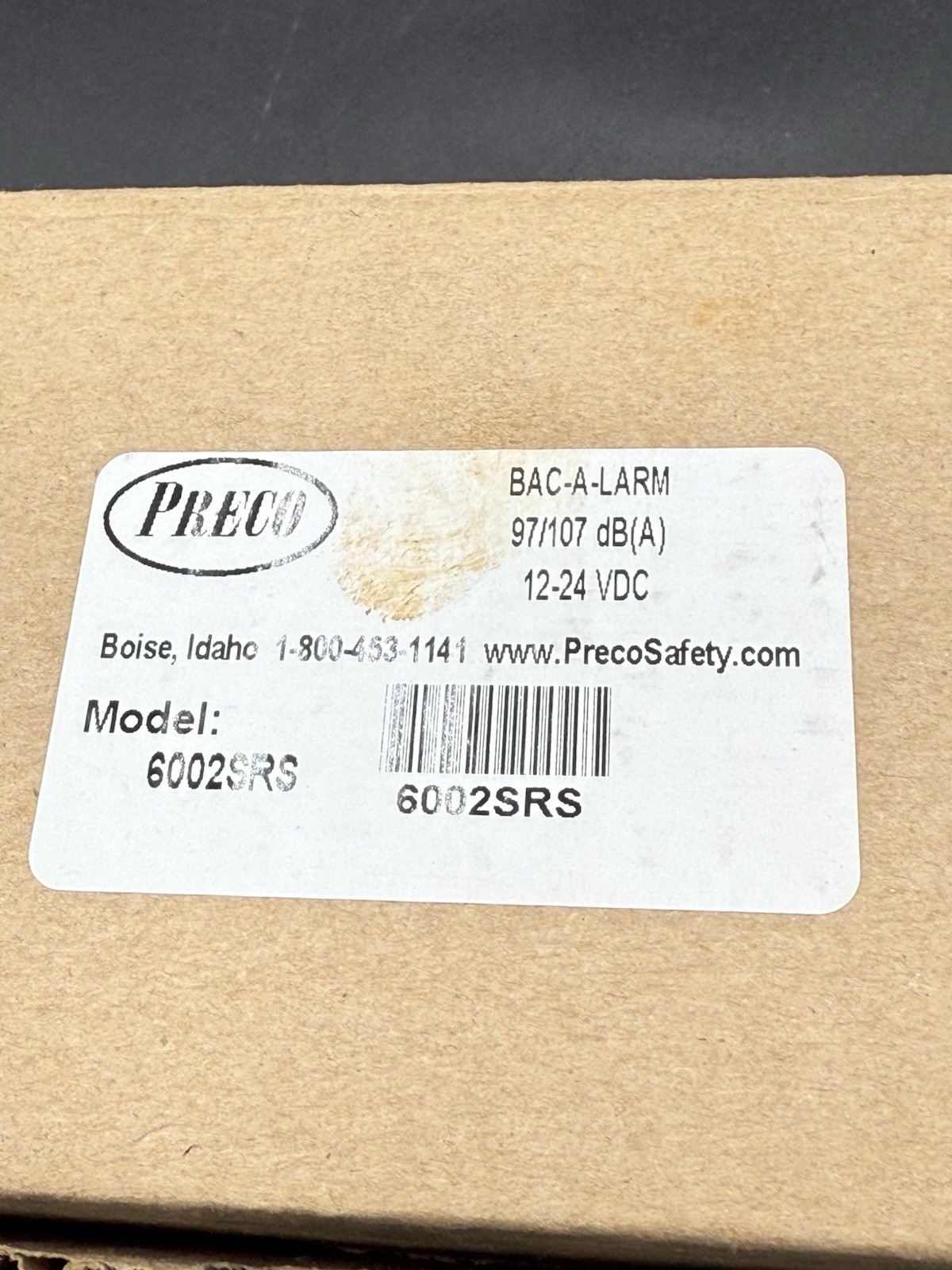 New Preco Bac-A-Larm 6002SRS Back Up Alarm