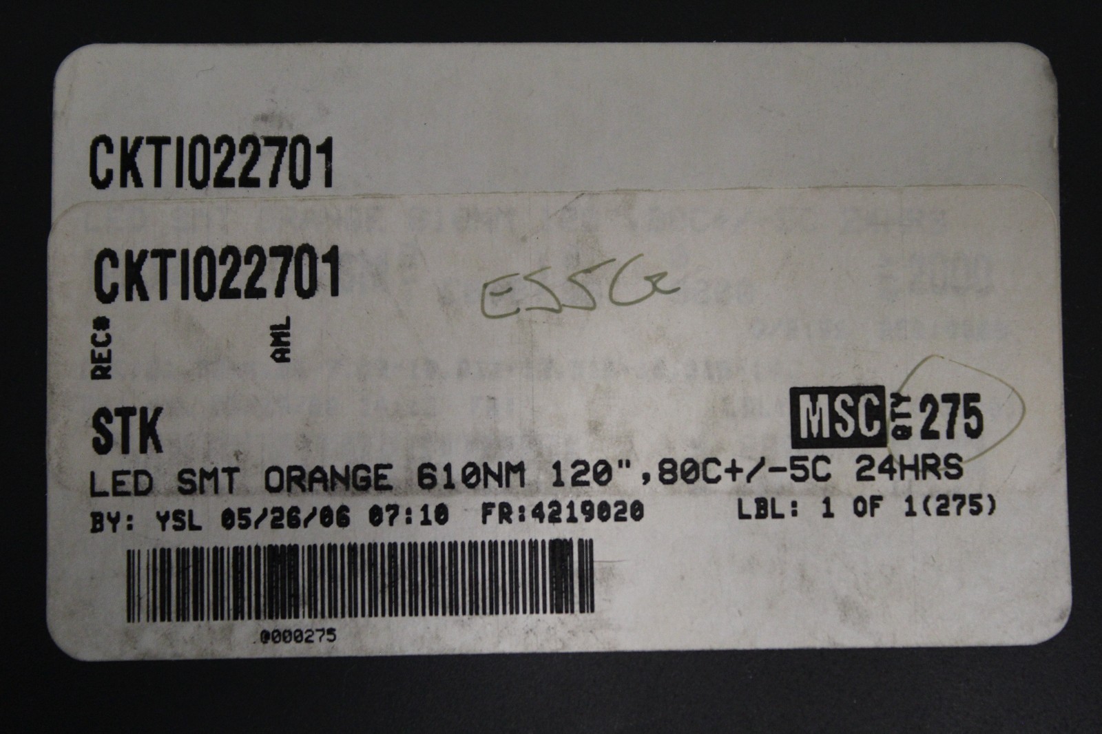 Lot of (500+) New AVAGO HSMU-A100-T2WJ1 Orange LED Light