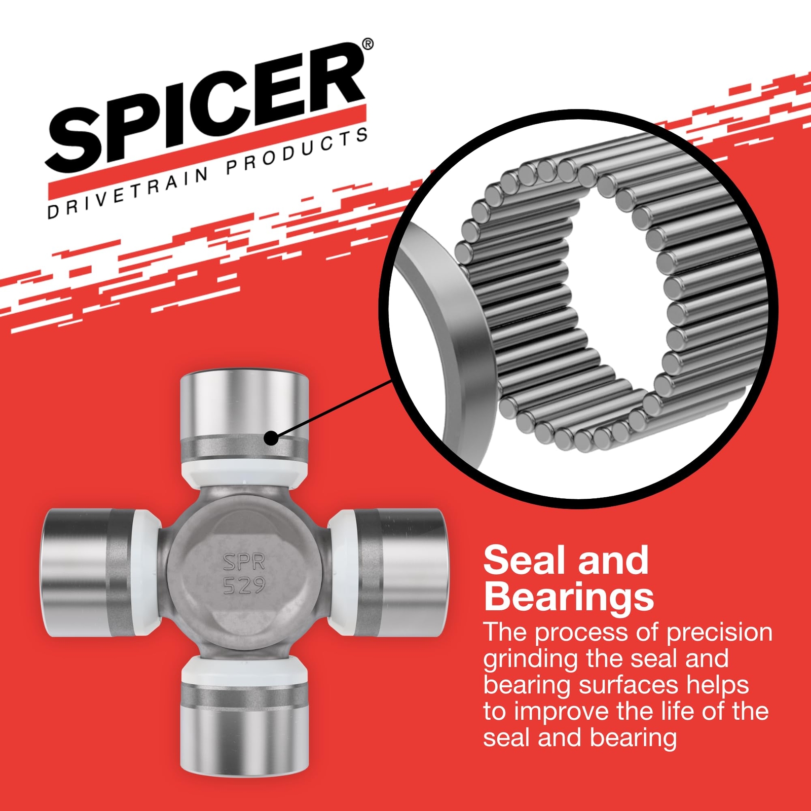 Spicer Life 1350 Series Universal Joint Non Greaseable OSR 1.188 Inch