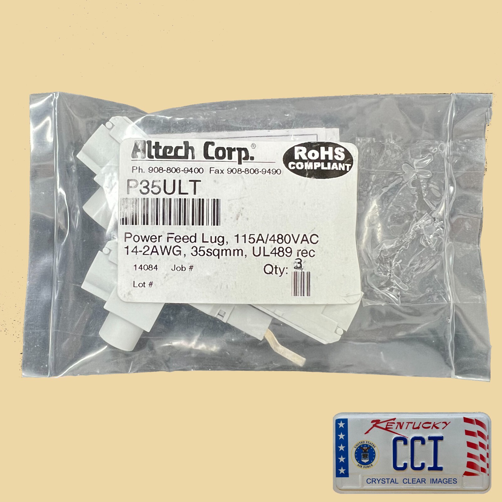 Altech Corp. P35ULT Power Feed Lug (Pack Of 3) New