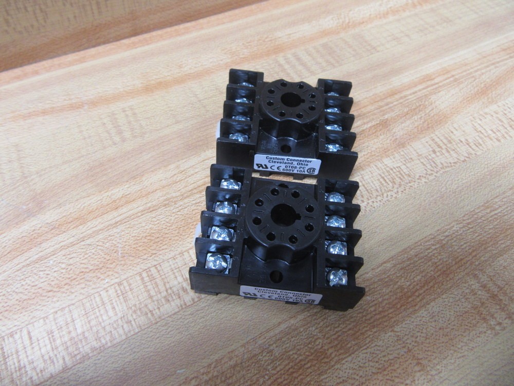 Custom Connector 0T08-PC Relay Socket 0T08PC 600V /10A (Pack of 2)